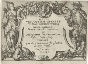 Titeltryk til en serie med jagtscener Jagtscener (serietitel) Ikoner Venantum Art Varias Representantes (serietitel på objekt)