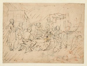 Interiør med en bondefamilie, der spiser af Egbert van Heemskerck (I)