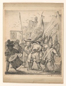 Dieren satire af Egbert van Heemskerck (II) (signed by artist)