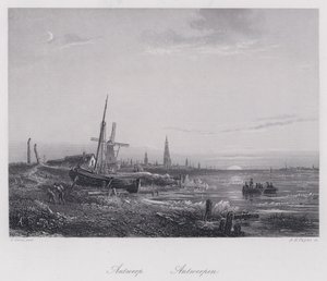 Antwerpen (gravering) af Egidius Linnig