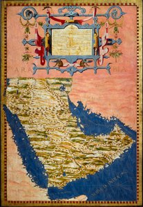 Kort over Arabien lavet af Egnazio Danti (1536-1586) omkring 1567 Maling af skabe i rummet af geografiske kort. Palazzo Vecchio, Sala del Mappamondo Firenze