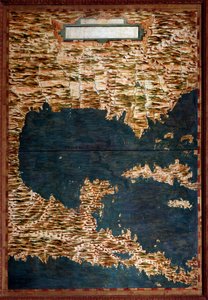 Mexico, Cuba, Florida og Jamaica Kort lavet af Egnazio Danti (1536-1586) matematiker, kosmograf og italiensk arkitekt. Omkring 1567. Firenze, Palazzo Vecchio, Sala del Mappamondo