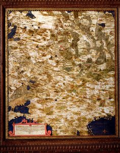 Moskva-regionen Kort af Egnazio Danti (1536-1586) matematiker, kosmograf og italiensk arkitekt. Omkring 1567. Firenze, Palazzo Vecchio, Sala del Mappamondo af Egnazio Danti