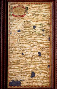 Indostan (Hindustan) på toppen af Ganges Carte produceret af Egnazio Danti (1536-1586) matematiker, kosmograf og italiensk arkitekt. Omkring 1567. Firenze, Palazzo Vecchio, Sala del Mappamondo