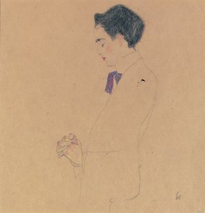 Anton Faistauer med foldede hænder, 1909 af Egon Schiele