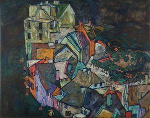 Halvmåne af huse III af Egon Schiele