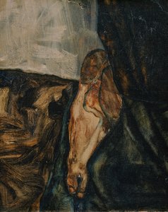 Die Eremiten (olie på lærred) af Egon Schiele