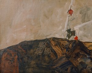 Die Eremiten (olie på lærred) af Egon Schiele