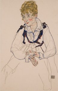 Kunstnerens kone, siddende af Egon Schiele