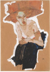 Den hånende kvinde af Egon Schiele