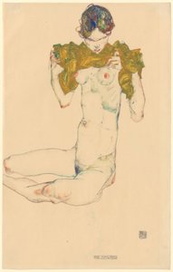 Jomfruen [recto]; uden titel [hovedstudie, verso] af Egon Schiele