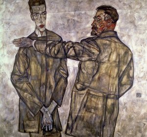 Dobbeltportræt af Otto og Heinrich Benesch, 1913 af Egon Schiele