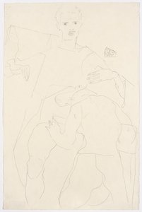 Erotisk scene af Egon Schiele