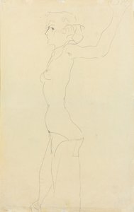 Kvinde nøgen; Madchenakt, 1911 af Egon Schiele