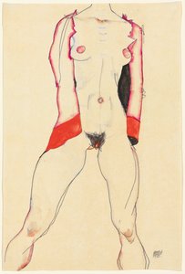 kvindelig torso; Kvindelig torso, 1913 af Egon Schiele