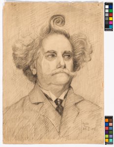 Portræt af en herre med hårtot af Egon Schiele