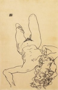 Knælende kvinde nøgen, 1917