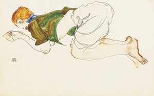 Knælende kvinde, 1912 af Egon Schiele