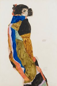 Moah. Værk af Egon Schiele (1890-1918), akvarel og gouache på papir af Egon Schiele