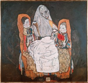 Mor med sine to børn, III af Egon Schiele