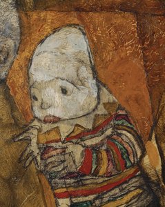 Mor med to børn (olie på lærred) af Egon Schiele