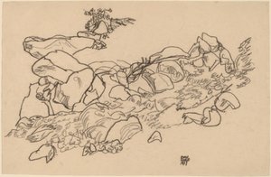 Bjergstrøm af Egon Schiele