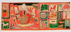 Mor med børn, på marken ved siden af legetøj ... (gouache og blyant på karton) af Egon Schiele