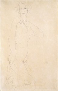 Nøgen pige, 1912 af Egon Schiele