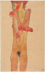 Nøgen pige med foldede arme, 1910
