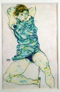 Tilbagelænet pige af Egon Schiele