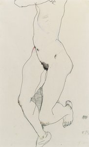 Løbende kvinde, 1913 af Egon Schiele