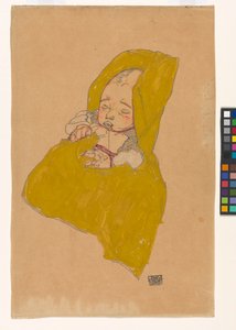 Säugling im Wickelpolster af Egon Schiele