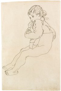 Siddende barn, 1916 af Egon Schiele