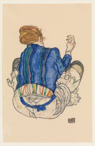 Sitzende Frau, Rückenansicht af Egon Schiele