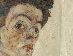 Selvportræt med lanternefrugter ... (olie og akvarel på lærred) af Egon Schiele