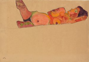 Sovende pige, 1910 af Egon Schiele