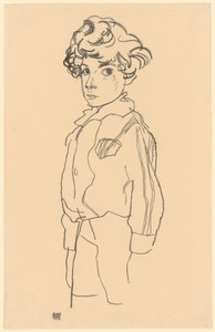 Stående dreng af Egon Schiele