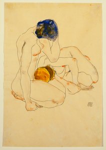 To Venner, 1912 af Egon Schiele