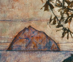 Versinkende Sonne (olie på lærred) af Egon Schiele