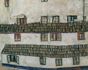 Vinduesfacade på et hus, 1914. af Egon Schiele