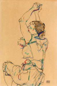 Kvinde med løftede arme, 1914. af Egon Schiele