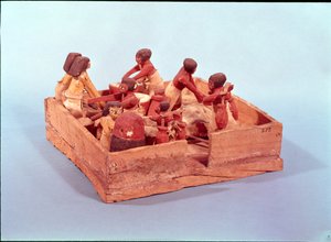 Køkkenscene med otte figurer, Beni Hasan (træ)