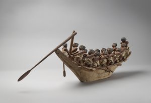 Model begravelsesbåd, fra Beni Hasan, sandsynligvis Middle Kingdom, ca. 2060-1786 (blandet medier) af Egyptian
