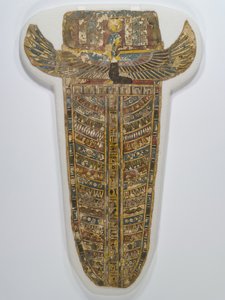 Malet mumiebetræk (forklæde), 305-30 f.Kr. (linned, gesso, maling og forgyldning) af Egyptian