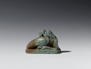 Lille figur af en ibis, sen periode til ptolemæisk periode, 664-30 f.Kr. (fajance) af Egyptian