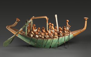 Model Paddling Boat, Middle Kingdom af Egyptian 12th Dynasty