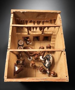 Model af et slagteri fra Meketres grav, ca. 1981-1975 f.v.t. (træ, maling, gips)