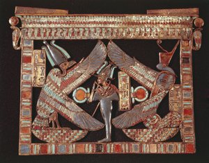 Brystplade forestillende Osiris på sort baggrund af Egyptian 18th Dynasty