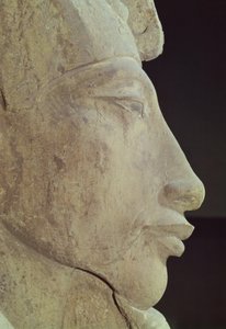 Buste af Amenophis IV (Akhenaten) (ca. 1364-1347 f.Kr.) fra Amun-templet, Karnak, ca. 1353-1337 f.Kr. (sandsten) (detaljer)