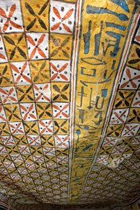 Egyptisk antikvitet: loft dekoreret med geometriske motiver, Tomb of Roy (TT255). 18. dynasti. Fra Vestbredden af Luxor, Egypten af Egyptian 18th Dynasty
